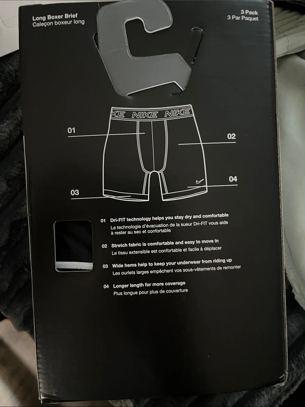 Nike All Day Micro Long Boxer Briefs - Black 3 pack